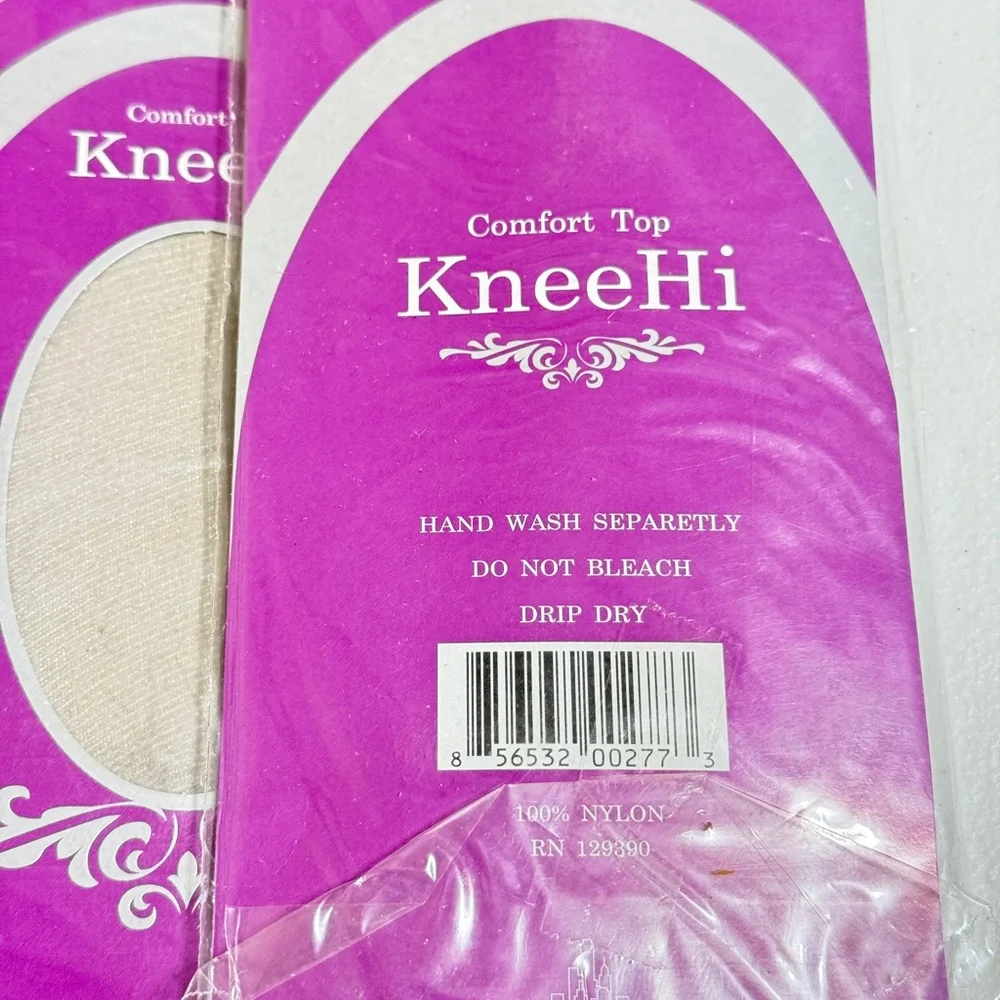4 Four Seasons Comfort‎ Top Knee Hi 100% Nylon Sheer Grey Mist Fits 8 1/2-11